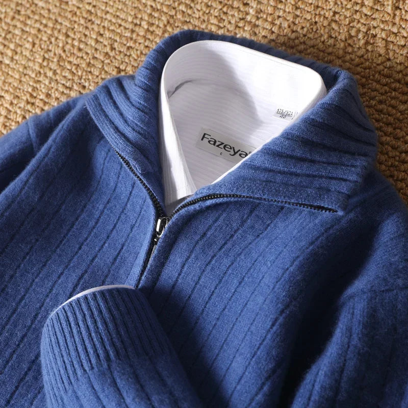 Ethan™ | Merino Wool Zip Cardigan