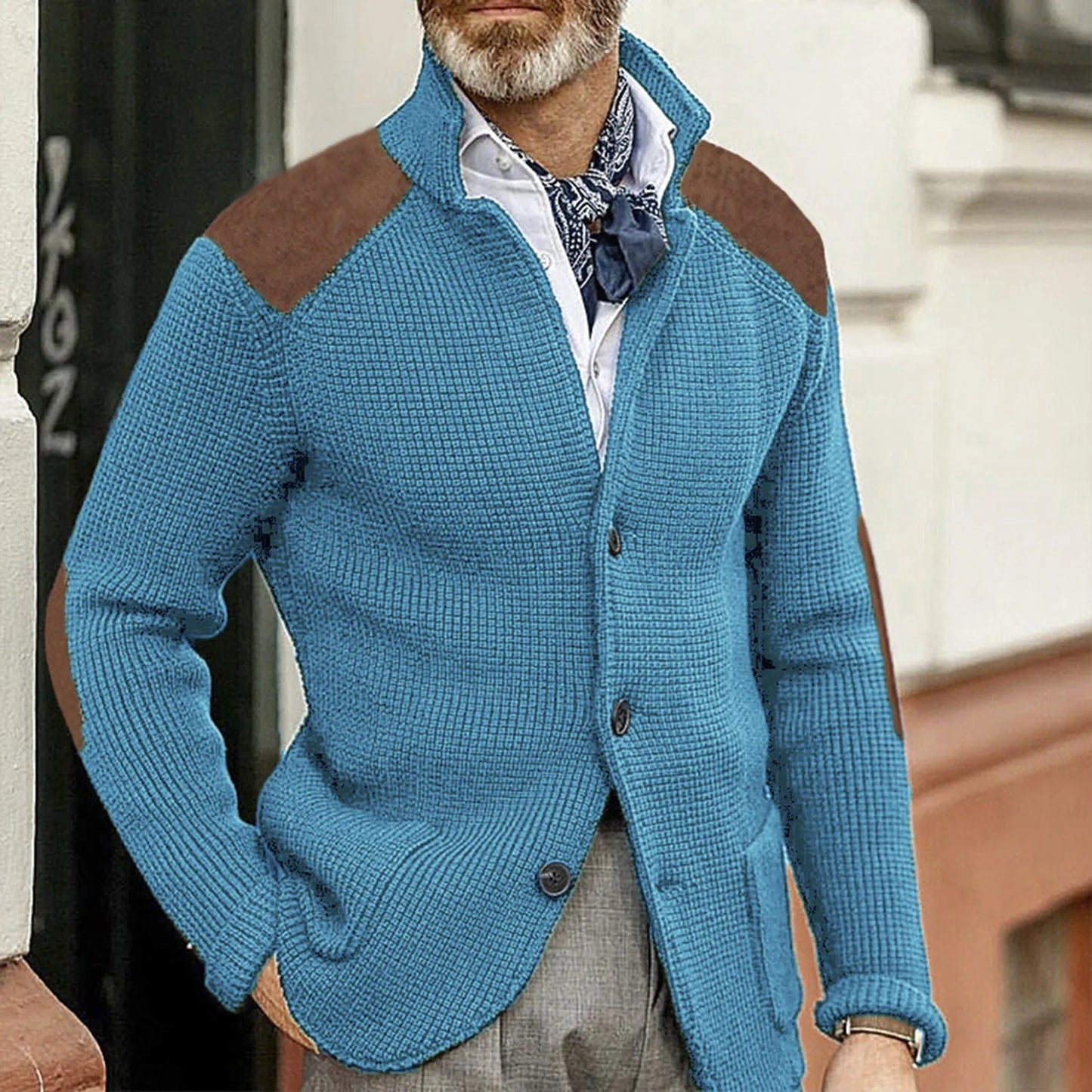 Todd™ | Collared Knit Open Cardigan