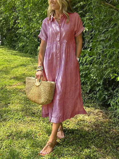 CASSIE | Fashionable Striped Dress
