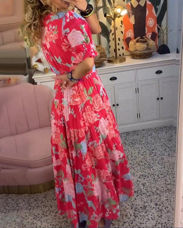 Floriana | Vibrant Bloom Midi Dress