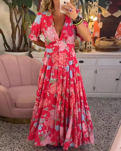 Floriana | Vibrant Bloom Midi Dress