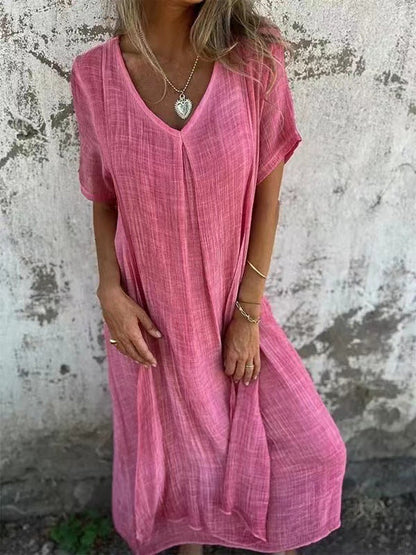 Ria™ | Your Go-To Comfortable V-Neck Dress