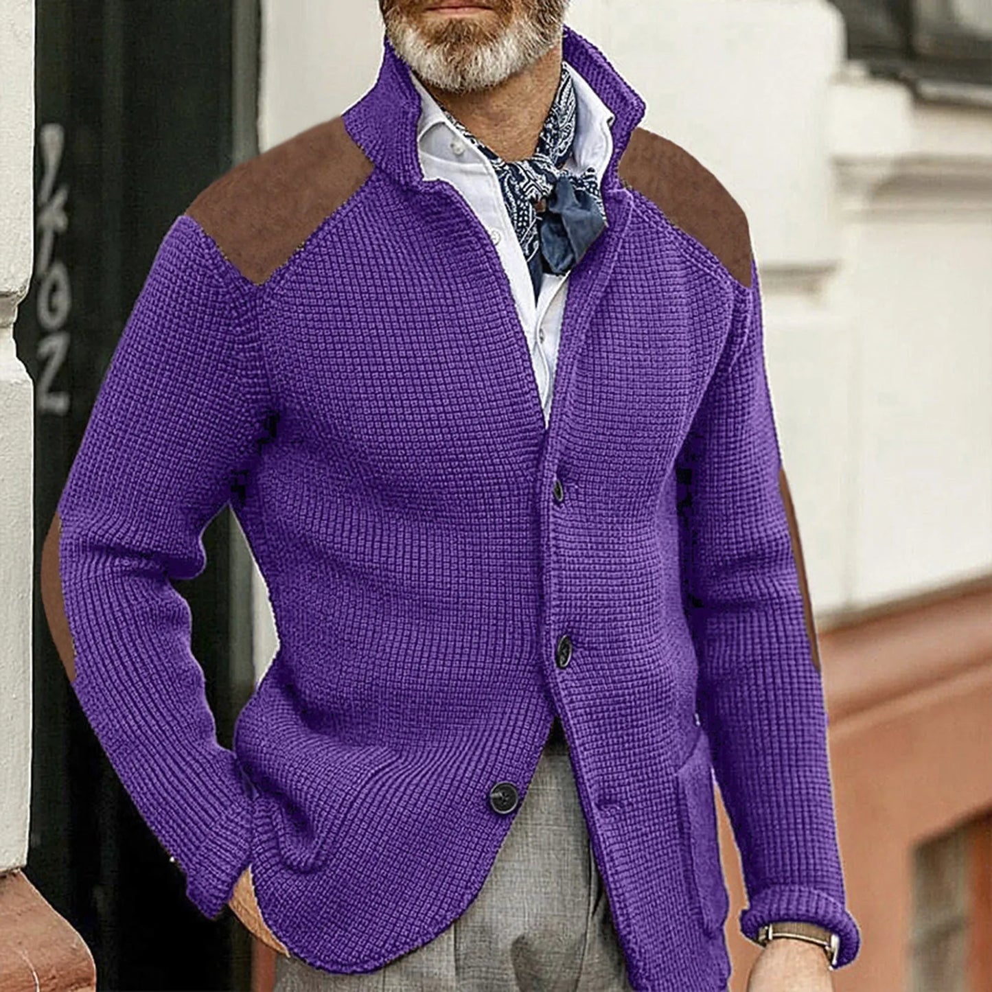 Todd™ | Collared Knit Open Cardigan