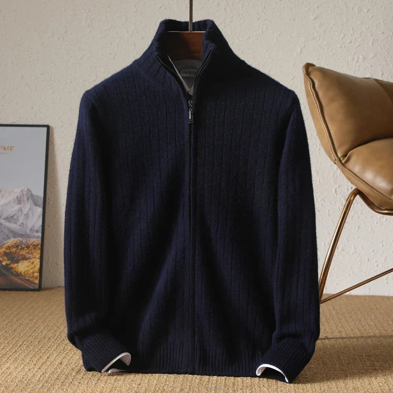 Ethan™ | Merino Wool Zip Cardigan