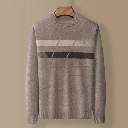 Evan™ | Plaid Knit Round Neck Sweater
