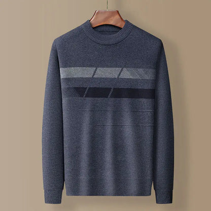 Evan™ | Plaid Knit Round Neck Sweater