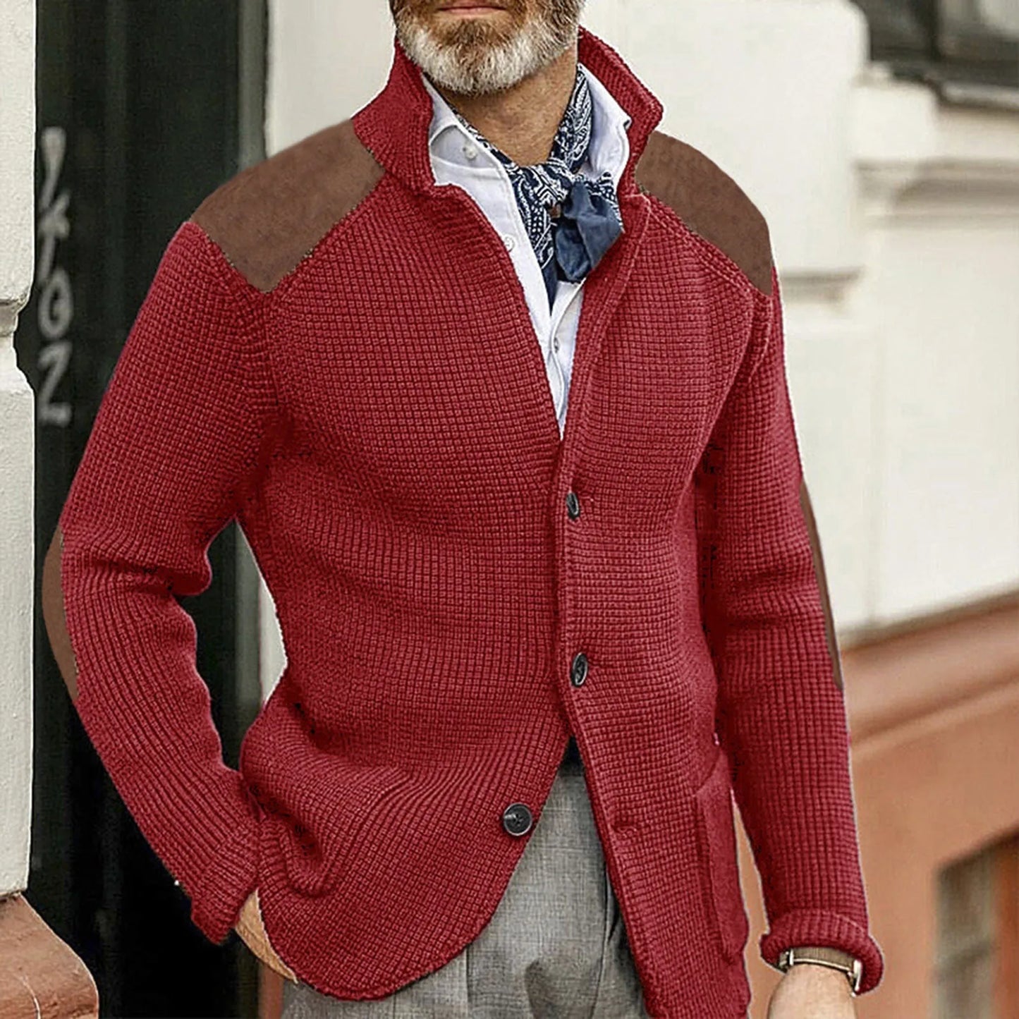 Todd™ | Collared Knit Open Cardigan