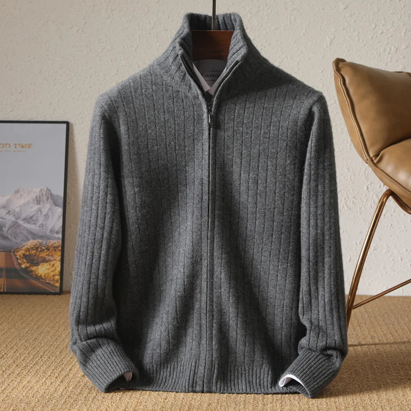Ethan™ | Merino Wool Zip Cardigan