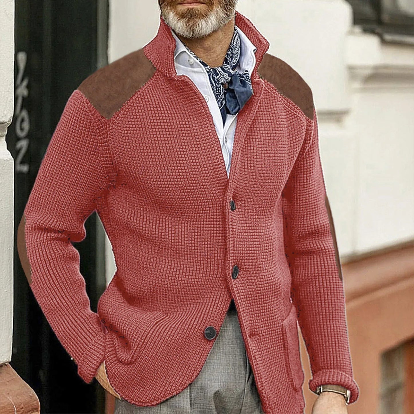 Todd™ | Collared Knit Open Cardigan