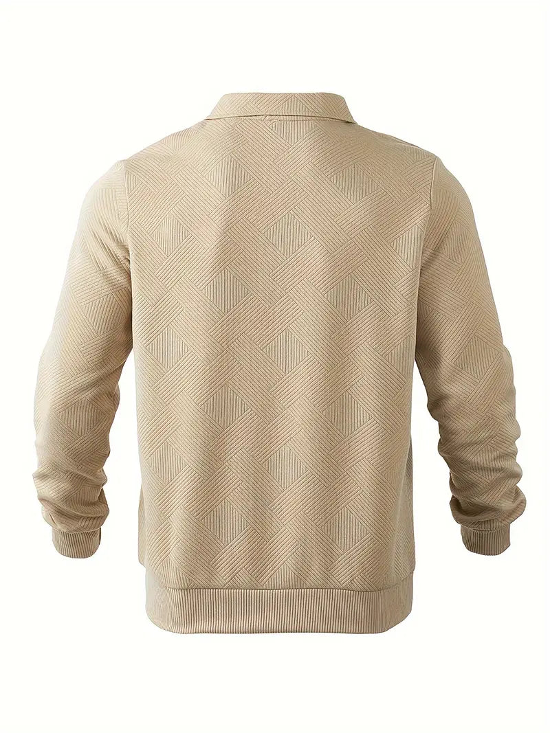 Oscar™ | Vintage Zip-Up Sweater with Geometric Design